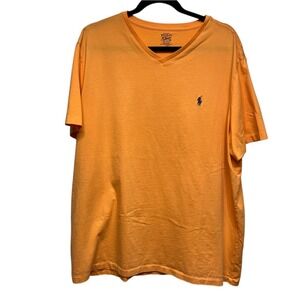 POLO Ralph Lauren‎ Mens V Neck T Shirt Orange XXL Cotton